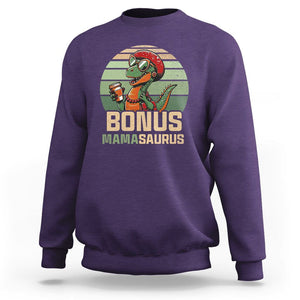 Funny Dinosaur Stepmom Sweatshirt Bonus Mamasaurus Mom Mother's Day TS02 Purple Printyourwear