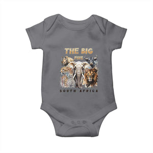 The Big Five South Africa Baby Onesie Elephant Lion Rhino Buffalo Leopard Animals Safari Wildlife TS02 Charcoal Print Your Wear