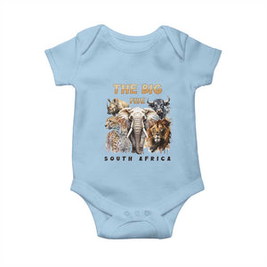 The Big Five South Africa Baby Onesie Elephant Lion Rhino Buffalo Leopard Animals Safari Wildlife TS02 Light Blue Print Your Wear