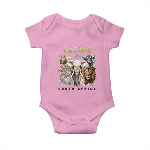 The Big Five South Africa Baby Onesie Elephant Lion Rhino Buffalo Leopard Animals Safari Wildlife TS02 Light Pink Print Your Wear