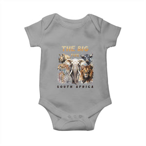 The Big Five South Africa Baby Onesie Elephant Lion Rhino Buffalo Leopard Animals Safari Wildlife TS02 Sport Gray Print Your Wear