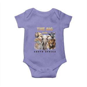 The Big Five South Africa Baby Onesie Elephant Lion Rhino Buffalo Leopard Animals Safari Wildlife TS02 Violet Print Your Wear