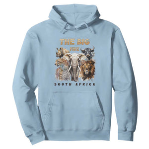 The Big Five South Africa Hoodie Elephant Lion Rhino Buffalo Leopard Animals Safari Wildlife TS02 Light Blue Print Your Wear