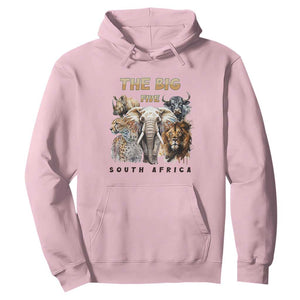 The Big Five South Africa Hoodie Elephant Lion Rhino Buffalo Leopard Animals Safari Wildlife TS02 Light Pink Print Your Wear