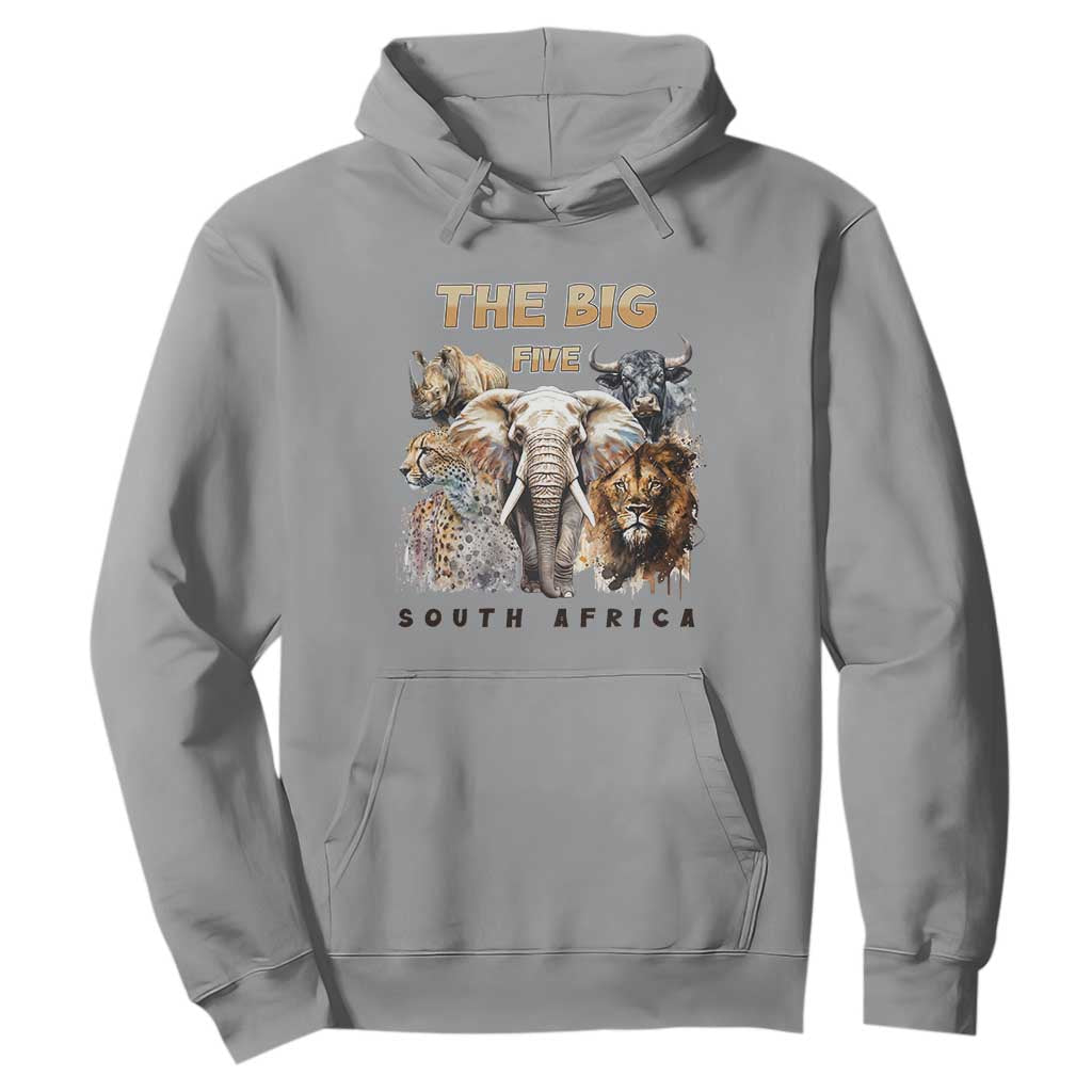 The Big Five South Africa Hoodie Elephant Lion Rhino Buffalo Leopard Animals Safari Wildlife TS02 Sport Gray Print Your Wear