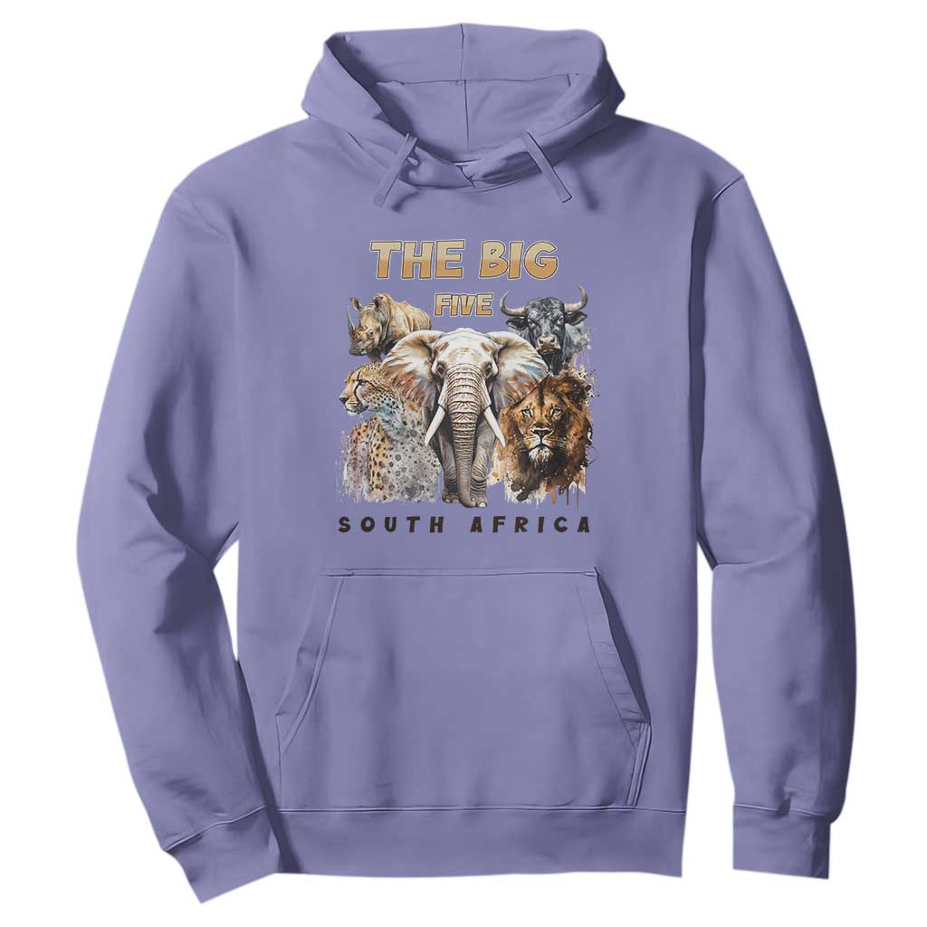 The Big Five South Africa Hoodie Elephant Lion Rhino Buffalo Leopard Animals Safari Wildlife TS02 Violet Print Your Wear