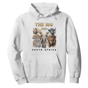 The Big Five South Africa Hoodie Elephant Lion Rhino Buffalo Leopard Animals Safari Wildlife TS02 White Print Your Wear