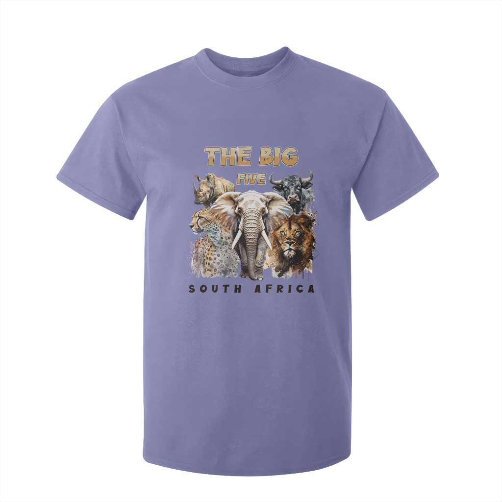 The Big Five South Africa T Shirt For Kid Elephant Lion Rhino Buffalo Leopard Animals Safari Wildlife TS02 Violet Print Your Wear