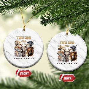 The Big Five South Africa Ceramic Ornament Elephant Lion Rhino Buffalo Leopard Animals Safari Wildlife TS02 1pc White Marble Print Your Wear