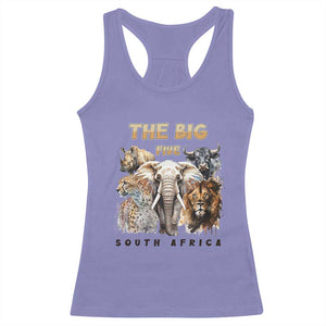 The Big Five South Africa Racerback Tank Top Elephant Lion Rhino Buffalo Leopard Animals Safari Wildlife TS02 Violet Print Your Wear