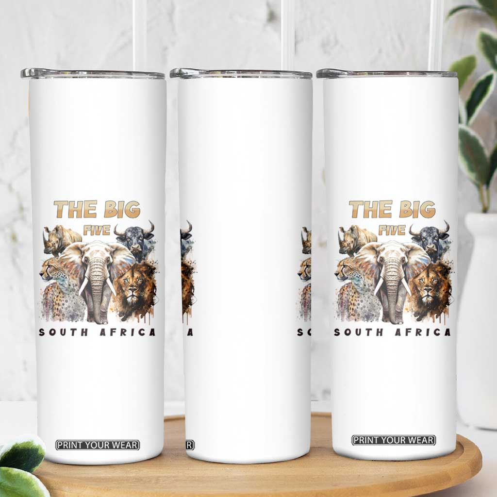 The Big Five South Africa Skinny Tumbler Elephant Lion Rhino Buffalo Leopard Animals Safari Wildlife TS02 Print Your Wear