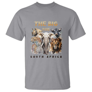 The Big Five South Africa T Shirt Elephant Lion Rhino Buffalo Leopard Animals Safari Wildlife TS02 Sport Gray Print Your Wear