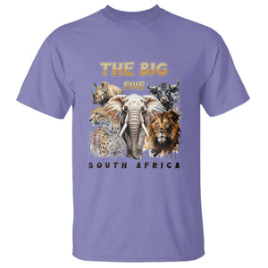 The Big Five South Africa T Shirt Elephant Lion Rhino Buffalo Leopard Animals Safari Wildlife TS02 Violet Print Your Wear