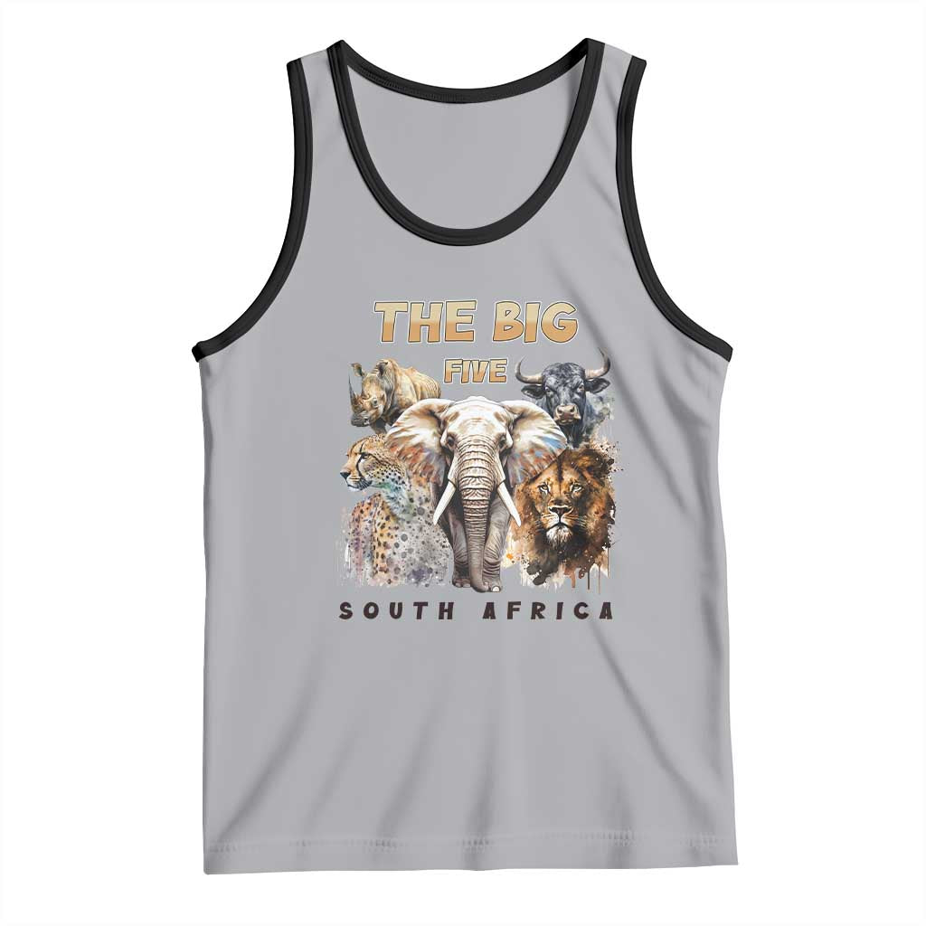 The Big Five South Africa Tank Top Elephant Lion Rhino Buffalo Leopard Animals Safari Wildlife TS02 Athletic Heather Black Print Your Wear