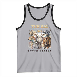 The Big Five South Africa Tank Top Elephant Lion Rhino Buffalo Leopard Animals Safari Wildlife TS02 Athletic Heather Black Print Your Wear