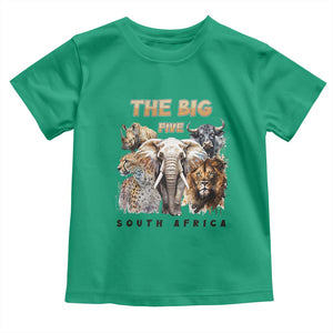 The Big Five South Africa Toddler T Shirt Elephant Lion Rhino Buffalo Leopard Animals Safari Wildlife TS02 Irish Green Print Your Wear