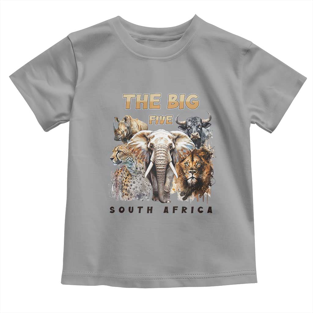 The Big Five South Africa Toddler T Shirt Elephant Lion Rhino Buffalo Leopard Animals Safari Wildlife TS02 Sport Gray Print Your Wear