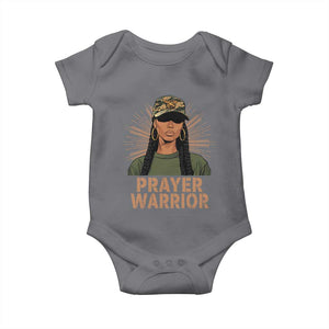 Black Prayer Warrior Baby Onesie Jesus God Christian Camo Girl TS02 Charcoal Print Your Wear