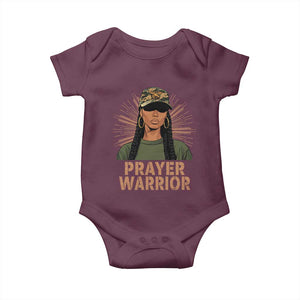 Black Prayer Warrior Baby Onesie Jesus God Christian Camo Girl TS02 Maroon Print Your Wear