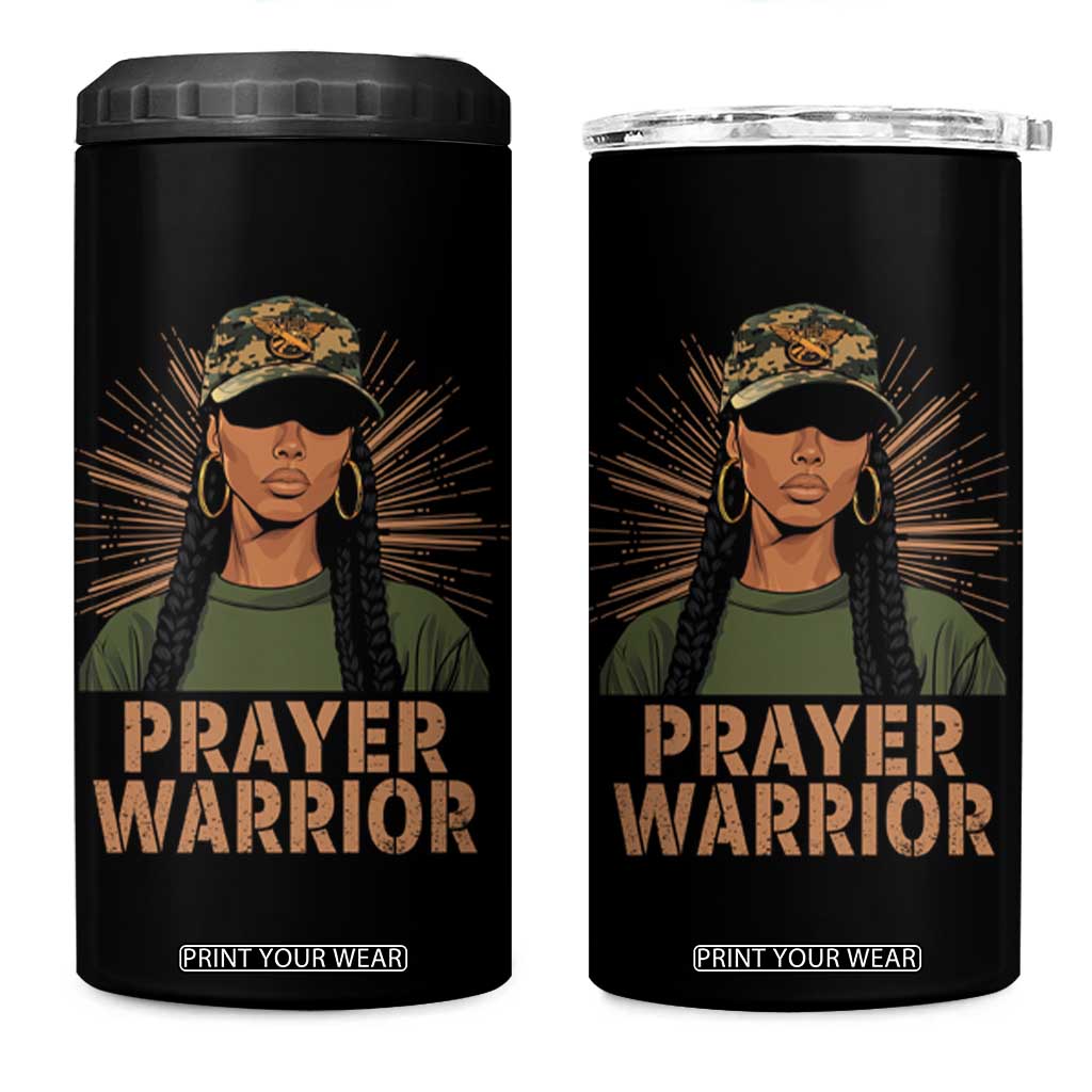 Black Prayer Warrior 4 in 1 Can Cooler Tumbler Jesus God Christian Camo Girl TS02 One Size: 16 oz Black Print Your Wear