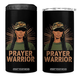 Black Prayer Warrior 4 in 1 Can Cooler Tumbler Jesus God Christian Camo Girl TS02 One Size: 16 oz Black Print Your Wear
