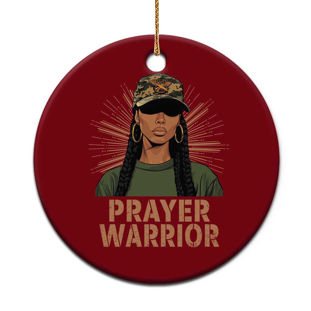 Black Prayer Warrior Ceramic Ornament Jesus God Christian Camo Girl TS02 1pc Red Print Your Wear
