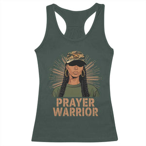 Black Prayer Warrior Racerback Tank Top Jesus God Christian Camo Girl TS02 Dark Forest Green Print Your Wear