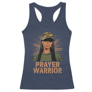 Black Prayer Warrior Racerback Tank Top Jesus God Christian Camo Girl TS02 Navy Print Your Wear