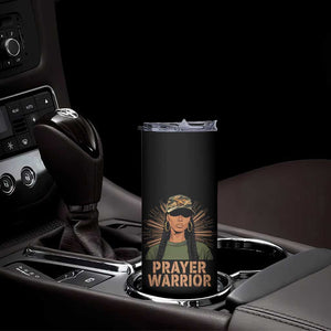 Black Prayer Warrior Skinny Tumbler Jesus God Christian Camo Girl TS02 Print Your Wear
