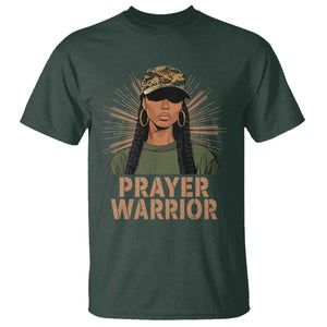 Black Prayer Warrior T Shirt Jesus God Christian Camo Girl TS02 Dark Forest Green Print Your Wear