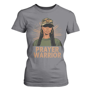 Black Prayer Warrior T Shirt For Women Jesus God Christian Camo Girl TS02 Charcoal Print Your Wear