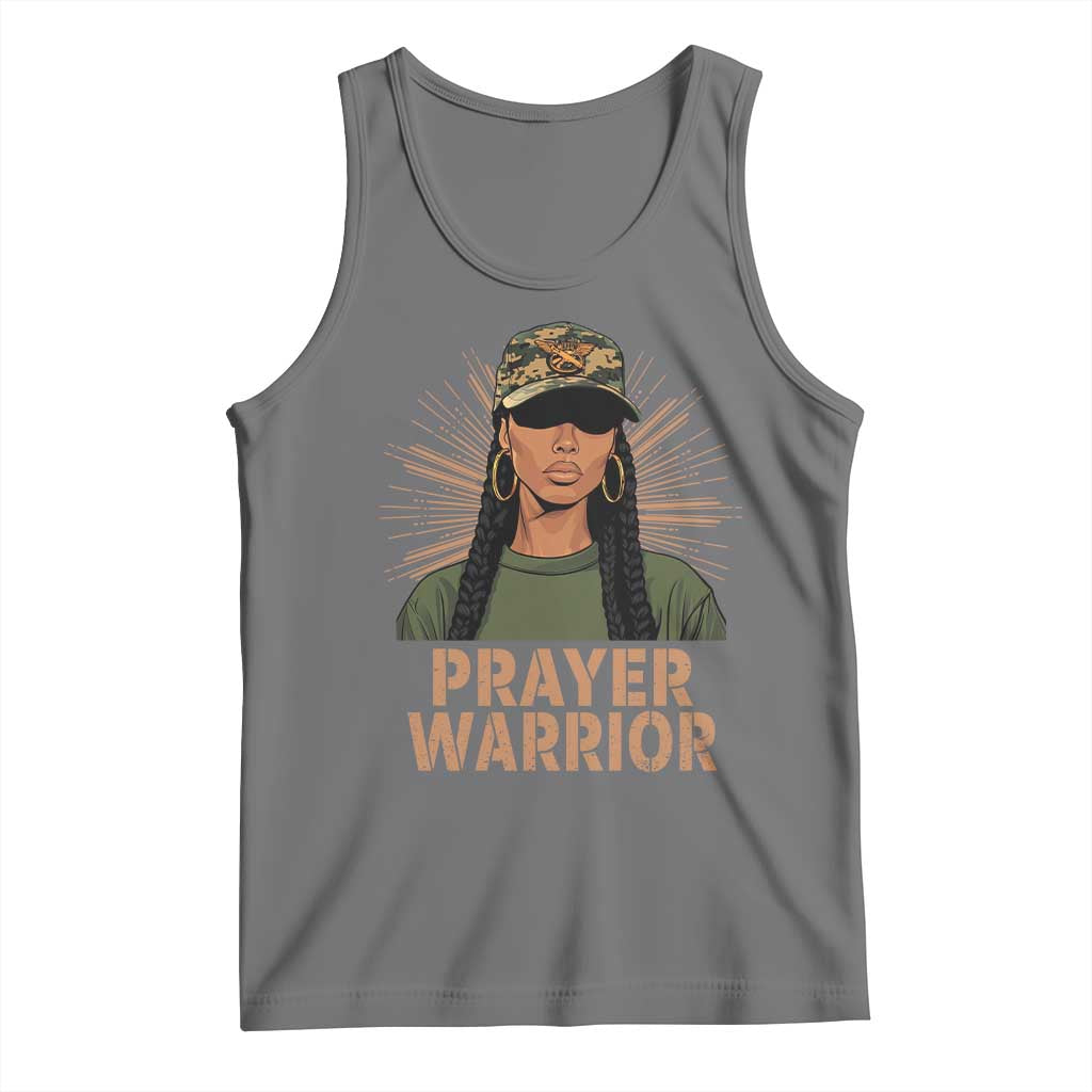 Black Prayer Warrior Tank Top Jesus God Christian Camo Girl TS02 Black Heather Print Your Wear