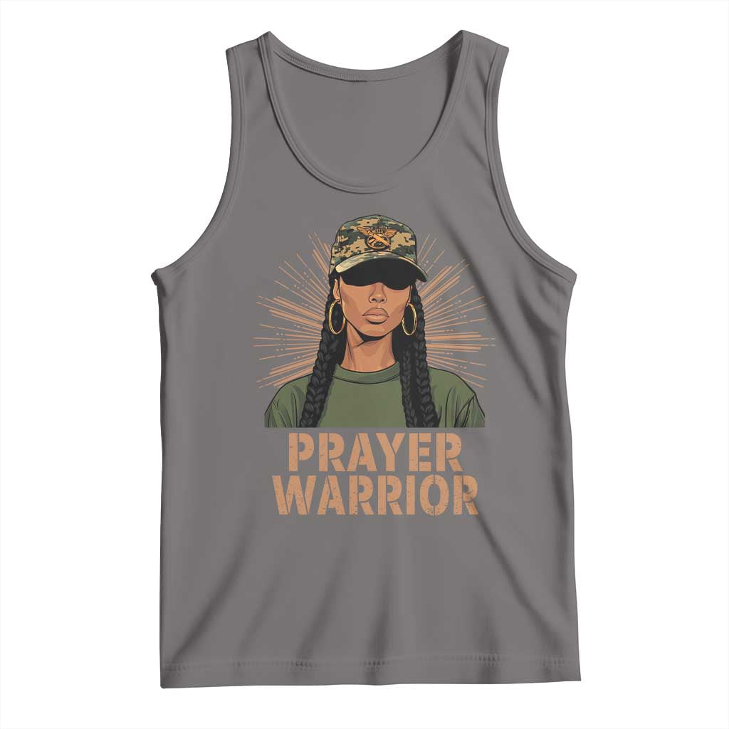Black Prayer Warrior Tank Top Jesus God Christian Camo Girl TS02 Deep Heather Print Your Wear