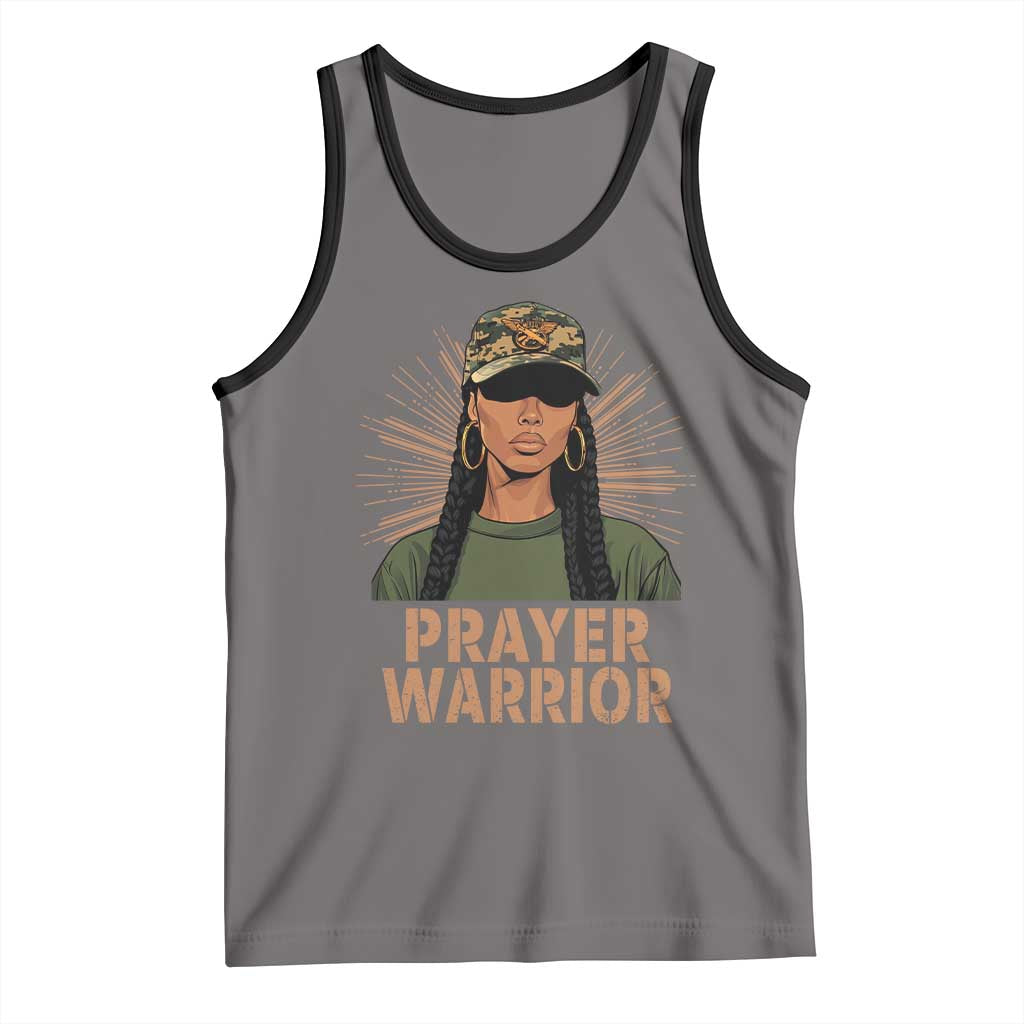 Black Prayer Warrior Tank Top Jesus God Christian Camo Girl TS02 Deep Heather Black Print Your Wear