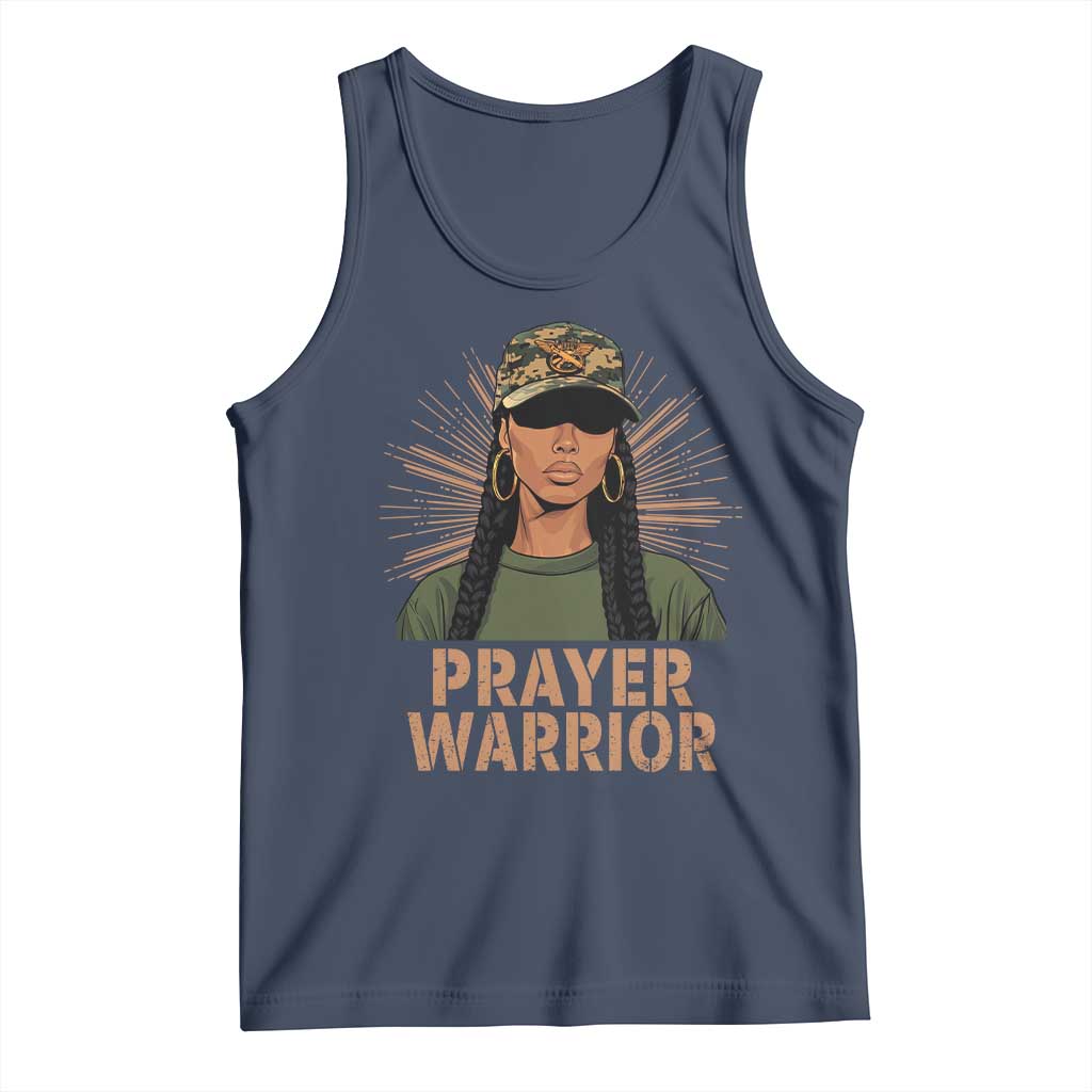 Black Prayer Warrior Tank Top Jesus God Christian Camo Girl TS02 Navy Print Your Wear