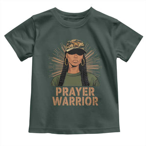 Black Prayer Warrior Toddler T Shirt Jesus God Christian Camo Girl TS02 Dark Forest Green Print Your Wear