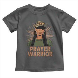 Black Prayer Warrior Toddler T Shirt Jesus God Christian Camo Girl TS02 Dark Heather Print Your Wear