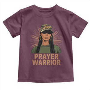 Black Prayer Warrior Toddler T Shirt Jesus God Christian Camo Girl TS02 Maroon Print Your Wear