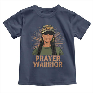 Black Prayer Warrior Toddler T Shirt Jesus God Christian Camo Girl TS02 Navy Print Your Wear