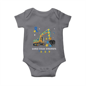 World Down Syndrome Awareness Day Bulldozer Baby Onesie TS02 Charcoal Print Your Wear
