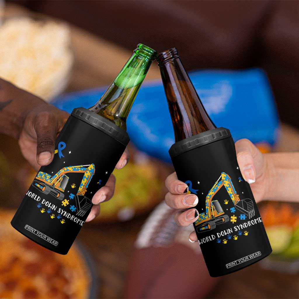 World Down Syndrome Awareness Day Bulldozer 4 in 1 Can Cooler Tumbler TS02 Print Your Wear