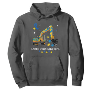 World Down Syndrome Awareness Day Bulldozer Hoodie TS02 Dark Heather Print Your Wear