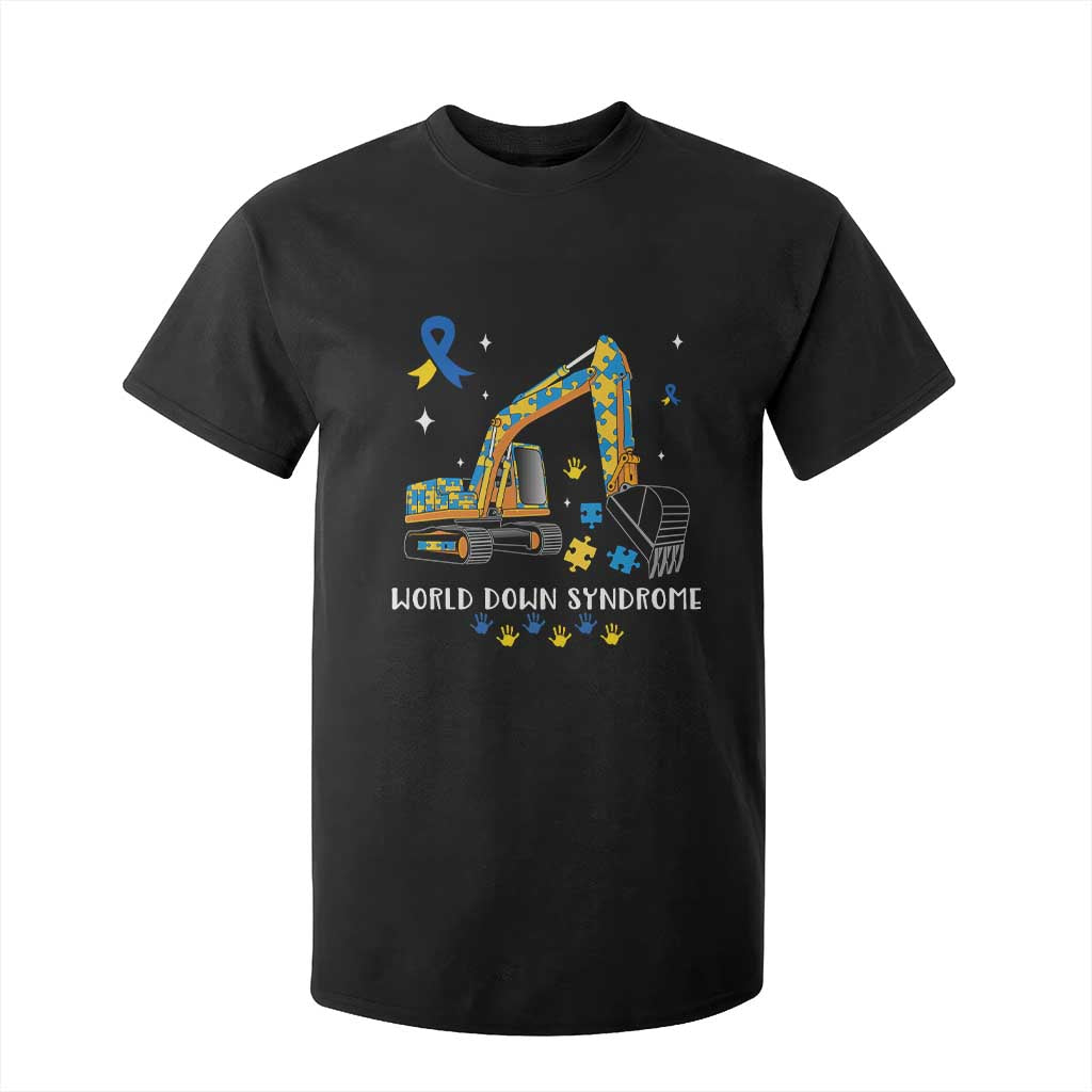World Down Syndrome Awareness Day Bulldozer T Shirt For Kid TS02 Black Print Your Wear