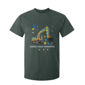 World Down Syndrome Awareness Day Bulldozer T Shirt For Kid TS02 Dark Forest Green Print Your Wear