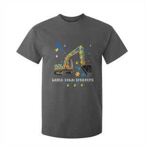 World Down Syndrome Awareness Day Bulldozer T Shirt For Kid TS02 Dark Heather Print Your Wear