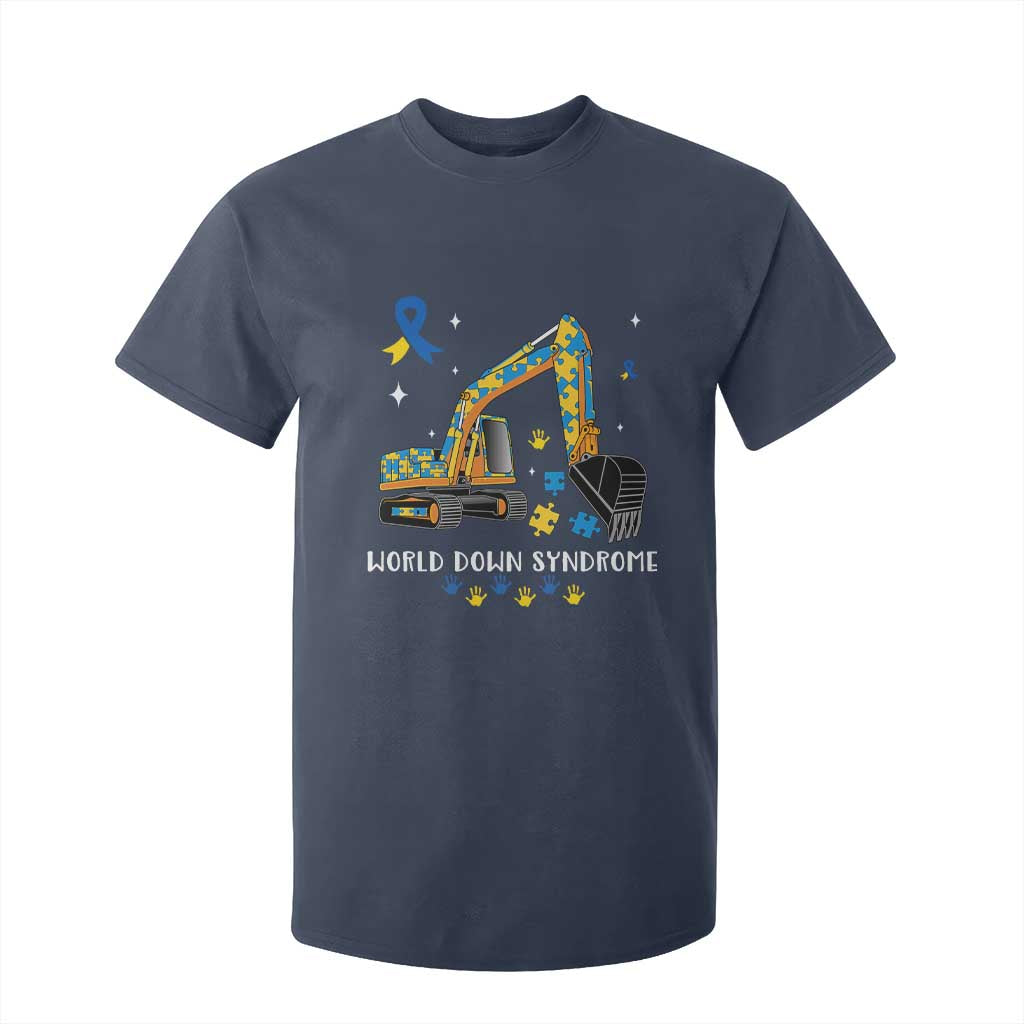 World Down Syndrome Awareness Day Bulldozer T Shirt For Kid TS02 Navy Print Your Wear