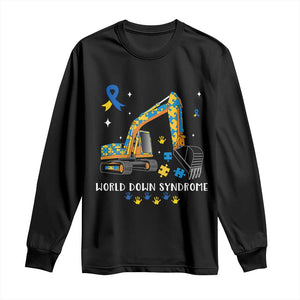World Down Syndrome Awareness Day Bulldozer Long Sleeve Shirt TS02 Black Print Your Wear