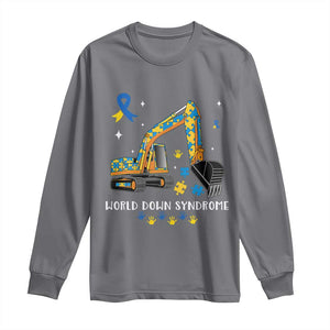 World Down Syndrome Awareness Day Bulldozer Long Sleeve Shirt TS02 Charcoal Print Your Wear