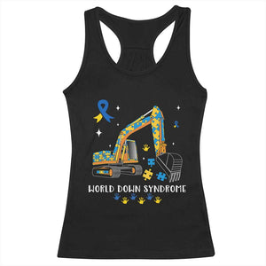 World Down Syndrome Awareness Day Bulldozer Racerback Tank Top TS02 Black Print Your Wear