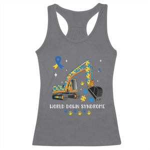 World Down Syndrome Awareness Day Bulldozer Racerback Tank Top TS02 Charcoal Print Your Wear